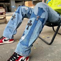 CHROME HEARTS スーパーコピー デニムジーンズ クロスパッチ ウォッシュ加工 立体クロス 個性的 クロムハーツ