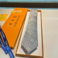 ルイヴィトン スーパーコピー ネクタイ シルバーグレー モノグラムパターン シルク LOUIS VUITTON