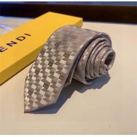 FENDI コピー ネクタイ グレー 幾何学模様 シルク素材 フェンディ