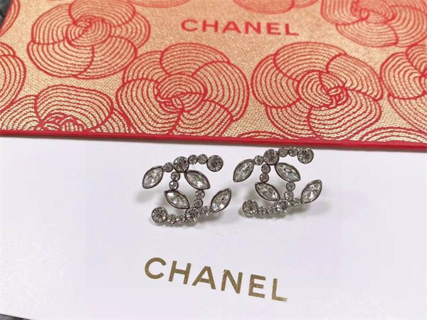シャネル 偽物 ピアス CCロゴ クリスタル カメリア デザイン CHANEL