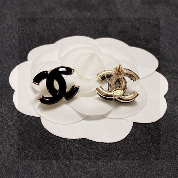 CHANEL スーパーコピー ピアス ブラックゴールド CCロゴ モダンエレガンス シャネル