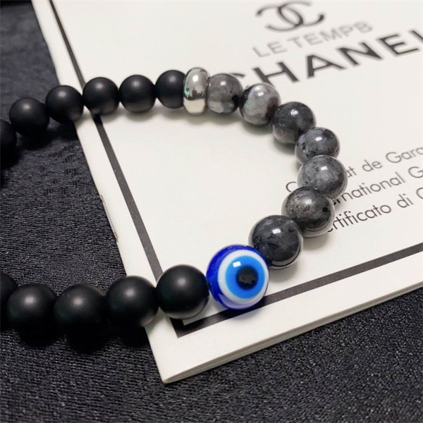 CHANEL スーパーコピー ブレスレット ラバーストーン シルバー ロゴ 邪視デザイン シャネル
