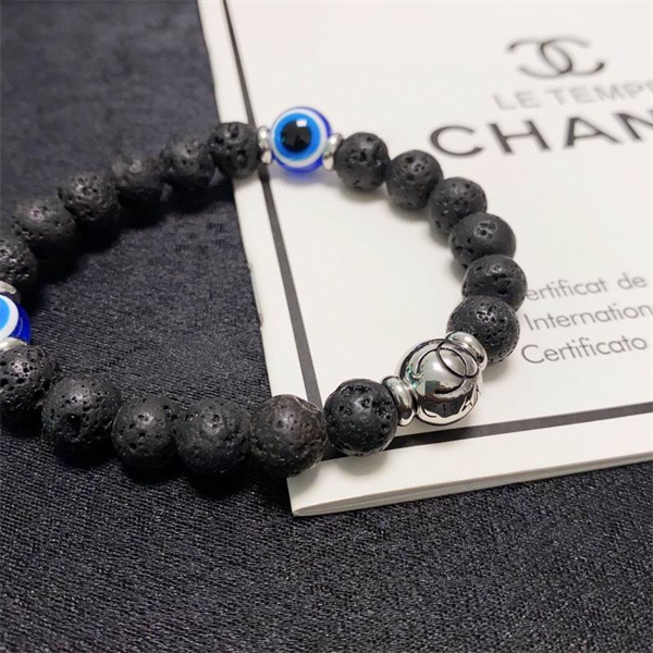 CHANEL スーパーコピー ブレスレット ラバーストーン シルバー ロゴ 邪視デザイン シャネル