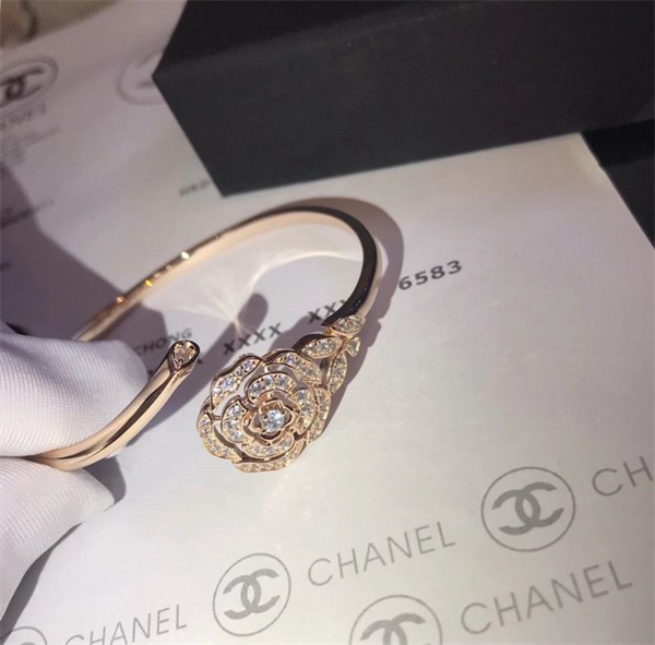 CHANEL コピー ブレスレット カメリアモチーフ ストーン シルバー ローズゴールド シャネル