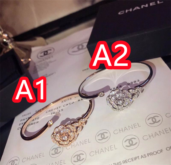 CHANEL コピー ブレスレット カメリアモチーフ ストーン シルバー ローズゴールド シャネル
