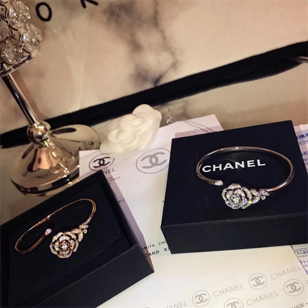 CHANEL コピー ブレスレット カメリアモチーフ ストーン シルバー ローズゴールド シャネル
