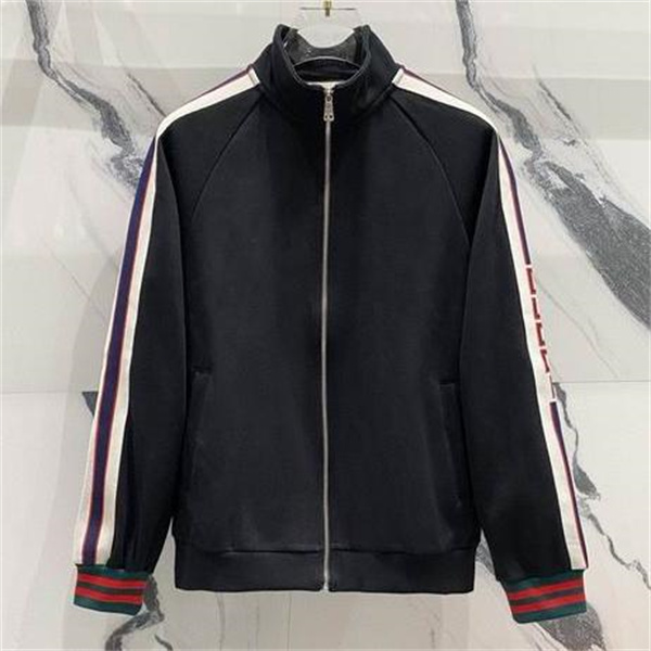 GUCCI スーパーコピー ジャケット ブラック グリーン・レッド ストライプ グッチ