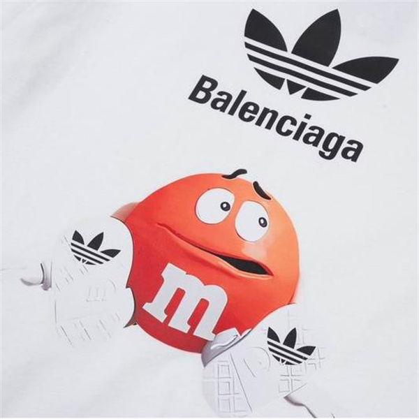バレンシアガ 偽物 Tシャツ Adidas＆M&M コラボ グラフィック ユニーク ファッション 遊び心 BALENCIAGA