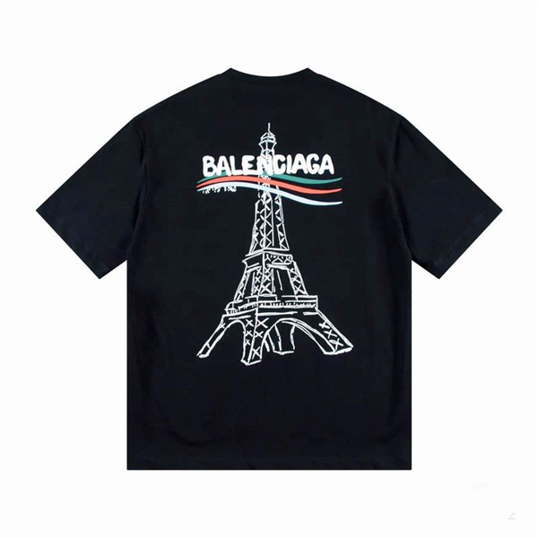 バレンシアガ スーパーコピー Tシャツ エッフェル塔 フランス国旗 ストライプ 力強いデザイン 連想 BALENCIAGA