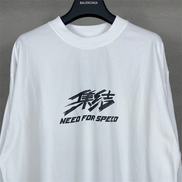 BALENCIAGA スーパーコピー 長袖Tシャツ NEED FOR SPEED ロゴ ストリートデザイン バレンシアガ