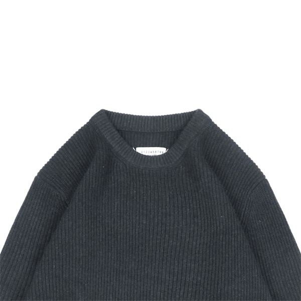 Maison Margiela コピー セーター ダークグレー リブ編み MM6シリーズ メゾン マルジェラ
