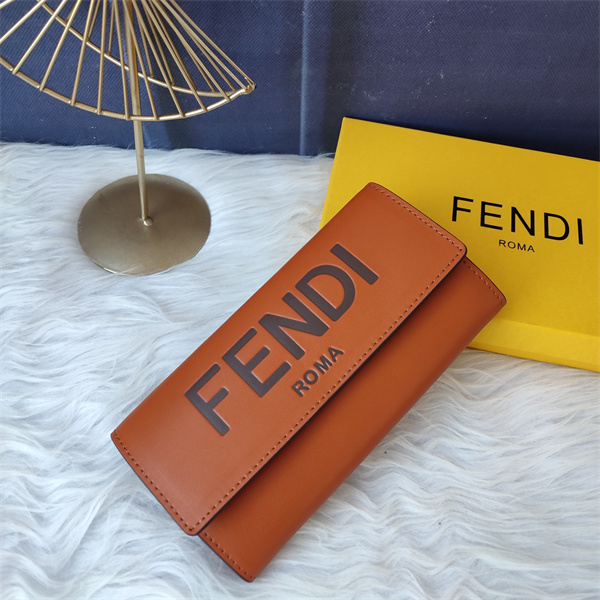 2024人気新作 FENDI 偽物 財布 ロゴ ROMA ベージュ オレンジ レザー  フェンディ