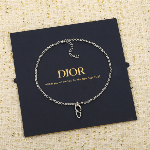 ディオール コピー ネックレス 高品質 シルバーチェーン ミニマル モダン チャーム DIOR 　