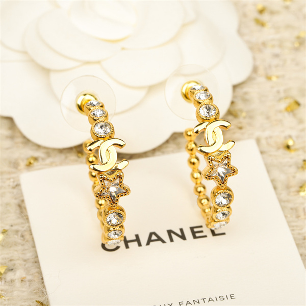 CHANEL 偽物 ピアス 高品質 ゴールド クリスタル チェーン 星形デザイン シャネル 