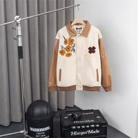 LOUIS VUITTON スーパーコピー ジャケット ロゴ ベージュ 花柄刺繍 ブラウン 高級カジュアル ルイヴィトン