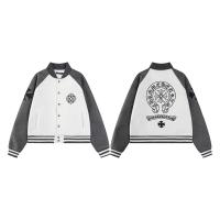 クロムハーツ スーパーコピー ジャケット ホワイト グレー 黒刺繍 フラワー バスケット CHROME HEARTS