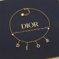ディオール コピー ネックレス 高品質 ゴールド クリスタル パール ロゴ DIOR