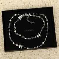 CHANEL コピー ネックレス 高品質 シルバーチェーン 真珠 ビーズ CCロゴ シャネル
