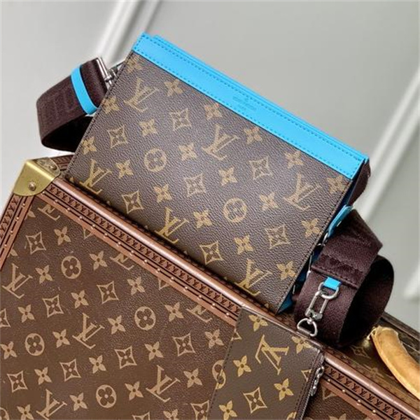ルイヴィトン 偽物 ショルダーバッグ モノグラム キャンバス×ブルートリム 高級感 LOUISVUITTON
