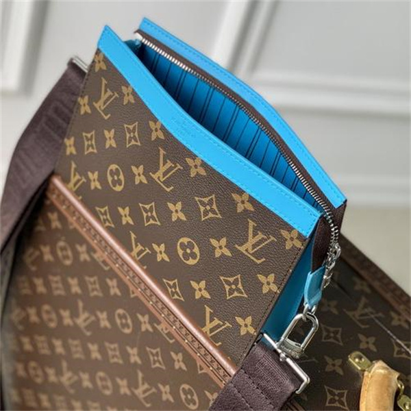 ルイヴィトン 偽物 ショルダーバッグ モノグラム キャンバス×ブルートリム 高級感 LOUISVUITTON