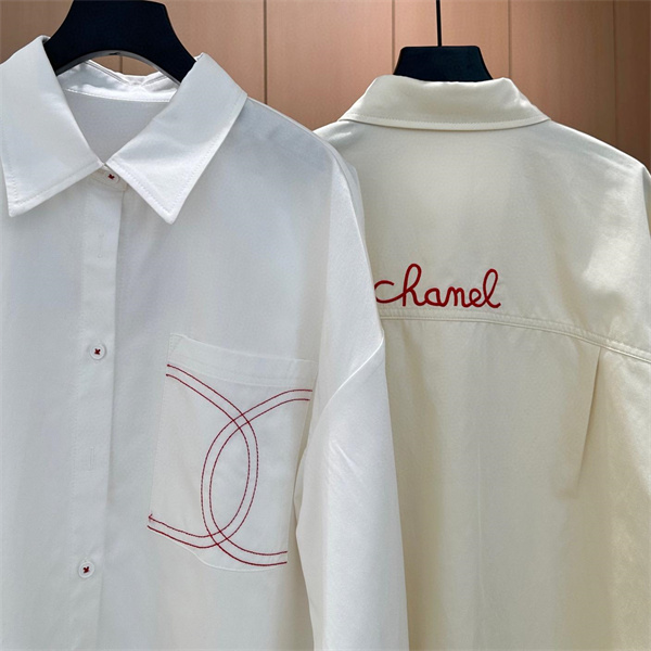 CHANEL 偽物 セットアップ エレガントな襟付きシャツ＆ワイドパンツ シャネル