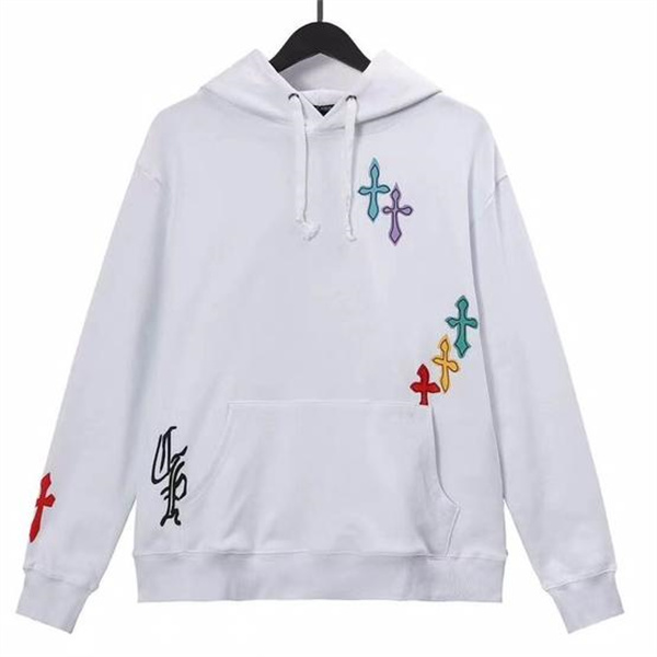 CHROME HEARTS 偽物 パーカー ブラック×カラフルクロスモチーフ クロムハーツ