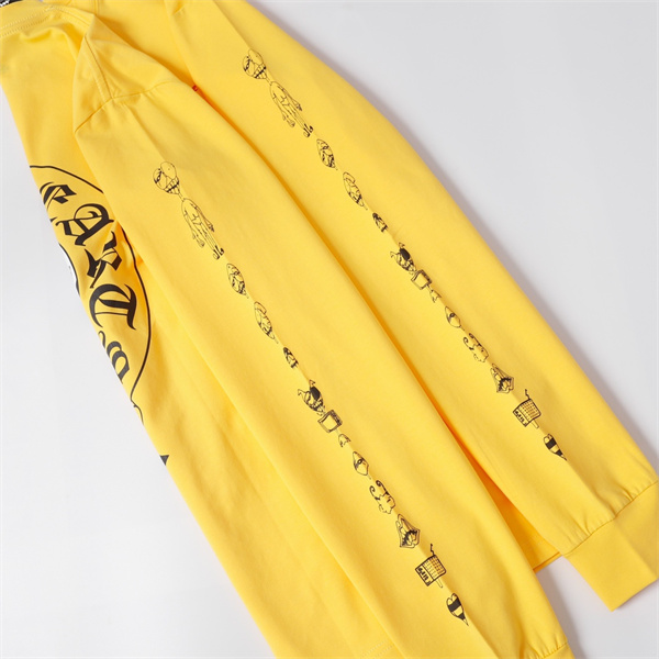 クロムハーツ 偽物 長袖Tシャツ イエロー×スカルホースシューロゴ CHROME HEARTS