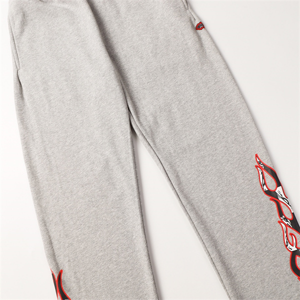 クロムハーツ スーパーコピー スウェットパンツ グレー×炎モチーフ ストリートスタイル CHROME HEARTS
