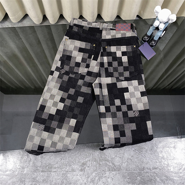 ルイヴィトン スーパーコピー セットアップ モノクロピクセル柄 ワイドシルエット 高級感漂う LOUIS VUITTON