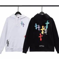 CHROME HEARTS 偽物 パーカー ブラック×カラフルクロスモチーフ クロムハーツ