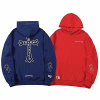 クロムハーツ スーパーコピー パーカー レッド×クロスモチーフ 大胆デザイン CHROME HEARTS