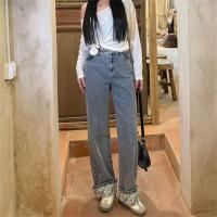 FENDI スーパーコピー デニムパンツ FFロゴ ワイドレッグカジュアル フェンディ