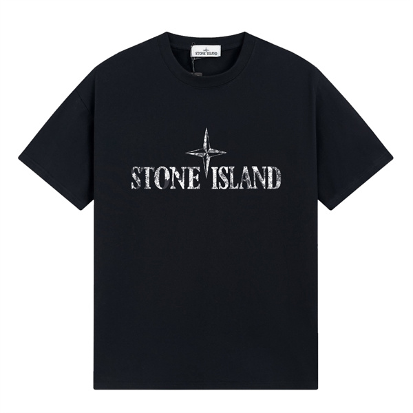 STONE ISLAND 偽物 Tシャツ ブランドロゴ ゴールド シルバー カジュアル メンズ ストーンアイランド