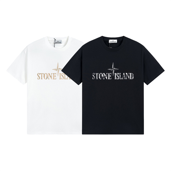 STONE ISLAND 偽物 Tシャツ ブランドロゴ ゴールド シルバー カジュアル メンズ ストーンアイランド