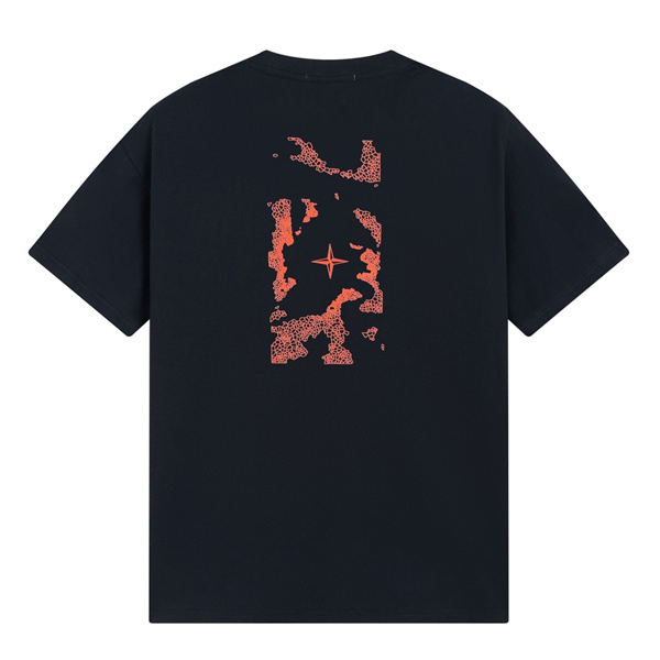 ストーンアイランド コピー Tシャツ 赤ドット模様 ブランドロゴ ユニーク メンズ STONE ISLAND