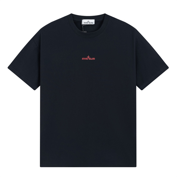 ストーンアイランド コピー Tシャツ 赤ドット模様 ブランドロゴ ユニーク メンズ STONE ISLAND