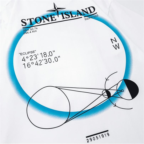 STONE ISLAND 偽物 Tシャツ 天体観測グラフィック ロゴ 斬新 デザイン メンズ ストーンアイランド