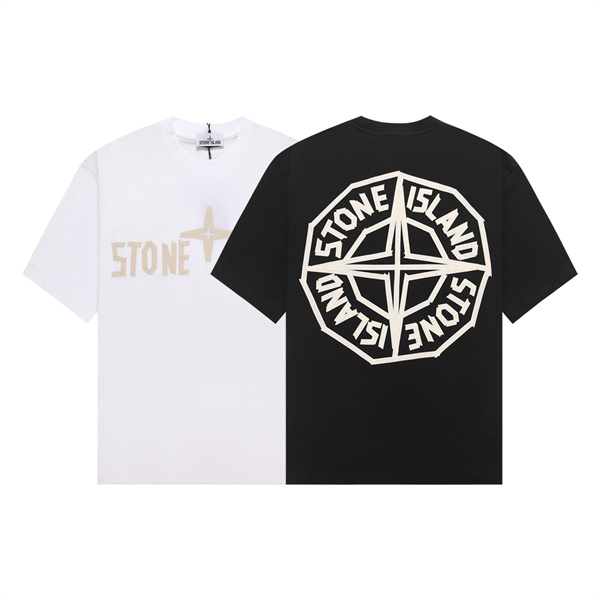 ストーンアイランド スーパーコピー Tシャツ ブランドロゴ ゴールド シルバー フロント 背面 カジュアル STONE ISLAND