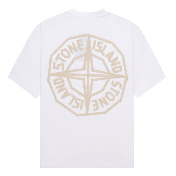 ストーンアイランド スーパーコピー Tシャツ ブランドロゴ ゴールド シルバー フロント 背面 カジュアル STONE ISLAND