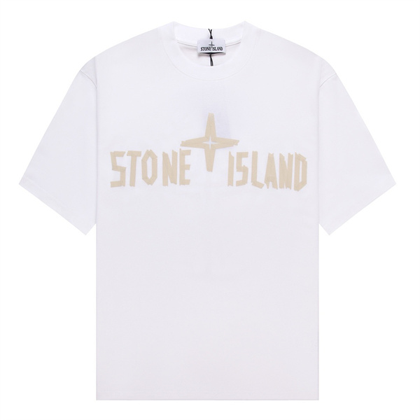 ストーンアイランド スーパーコピー Tシャツ ブランドロゴ ゴールド シルバー フロント 背面 カジュアル STONE ISLAND