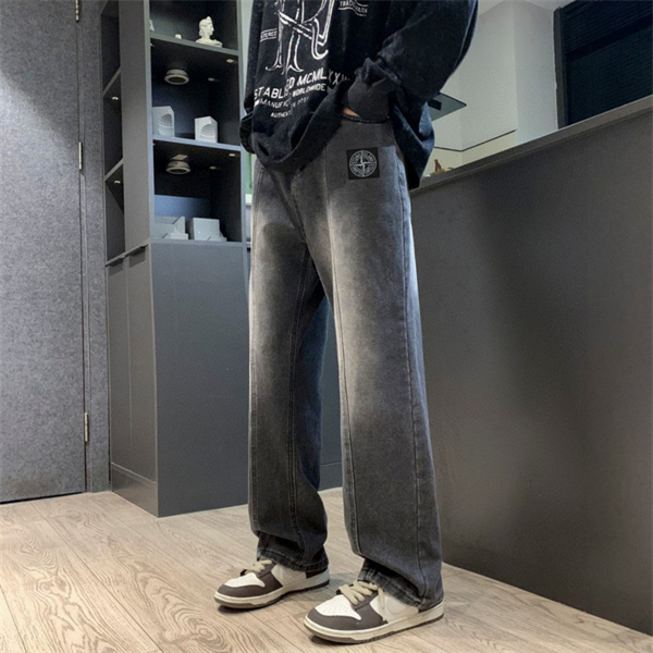 ストーンアイランド  STONE ISLAND スーパーコピー  デニムパンツ リラックスフィット ロゴ パッチ ウォッシュ加工 カジュアル