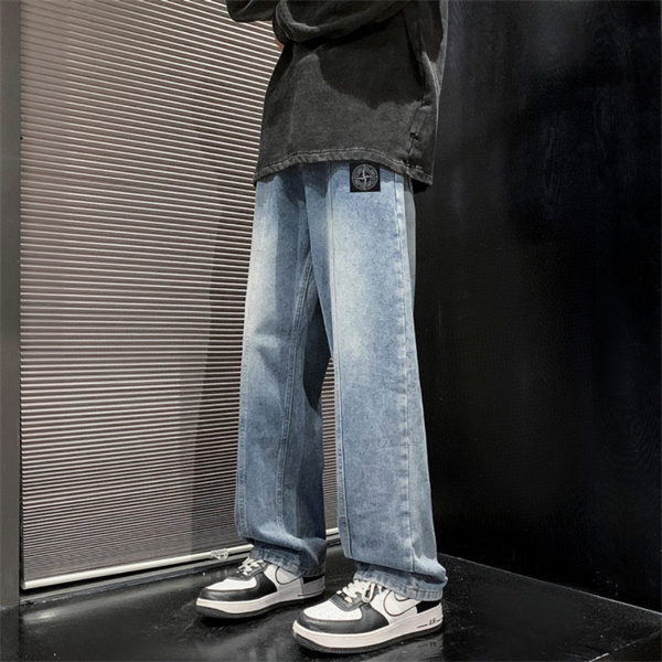 ストーンアイランド  STONE ISLAND スーパーコピー  デニムパンツ リラックスフィット ロゴ パッチ ウォッシュ加工 カジュアル