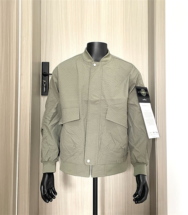 ストーンアイランド  STONE ISLAND スーパーコピー  ジャケット ホワイト 織り模様 クリーン デザイン フロントポケット カジュアル