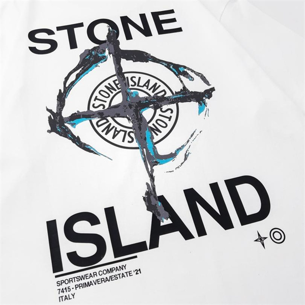 ストーンアイランド コピー Tシャツ グラフィックデザイン ロゴ ペイント 効果 アートデザイン STONE ISLAND