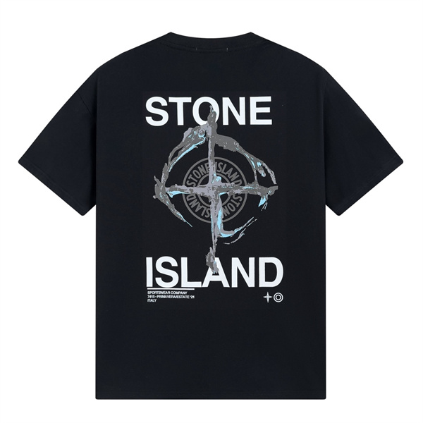 ストーンアイランド コピー Tシャツ グラフィックデザイン ロゴ ペイント 効果 アートデザイン STONE ISLAND