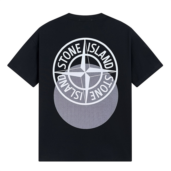 STONE ISLAND 偽物 Tシャツ 白 ボディ 大きなロゴ インパクト デザイン コットン カジュアル コーデ ストーンアイランド