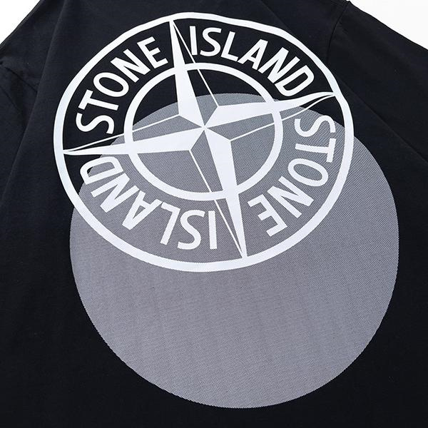 STONE ISLAND 偽物 Tシャツ 白 ボディ 大きなロゴ インパクト デザイン コットン カジュアル コーデ ストーンアイランド