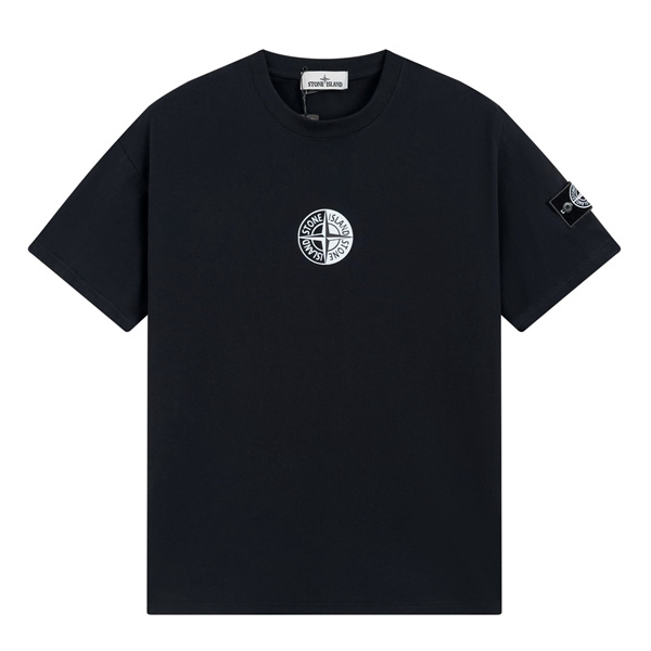 ストーンアイランド 偽物 Tシャツ ネイビーカラー ロゴ シンプル デザイン STONE ISLAND