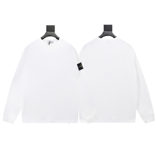 ストーンアイランド スーパーコピー トレーナー メンズ ホワイト 左袖パッチ カジュアル STONE ISLAND
