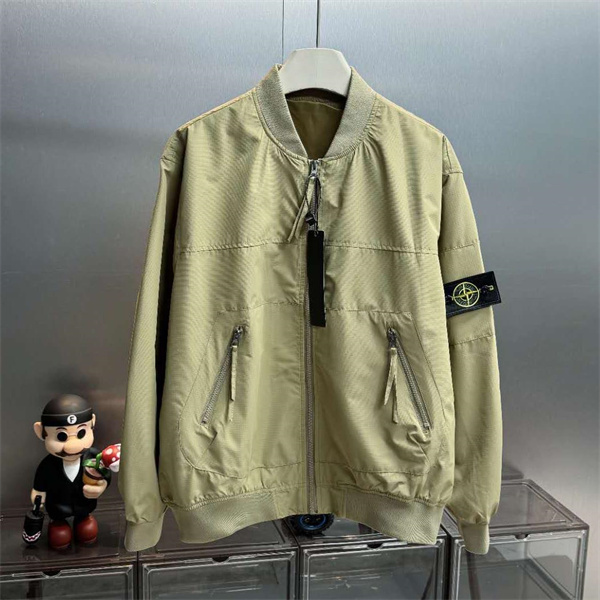 ストーンアイランド コピー ジャケット メンズ カーキ ジップアップ ポケット アイコニック STONE ISLAND